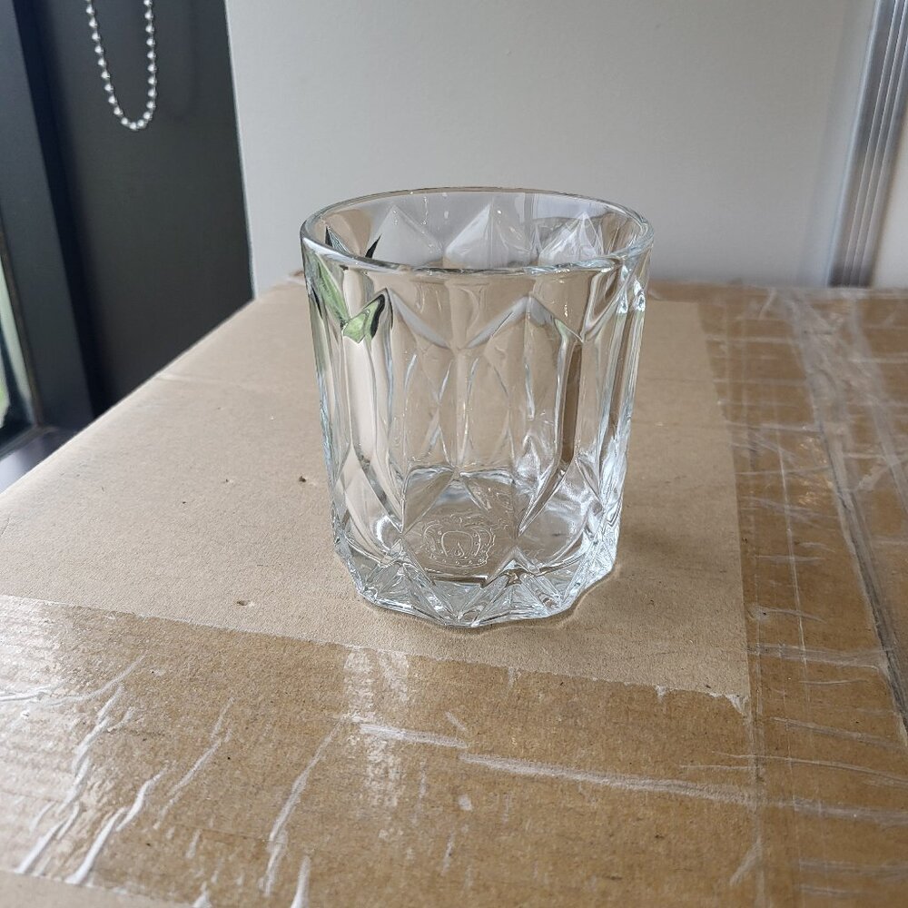 Vintage Crown Royal Whiskey Glass Starburst Crystal Tumbler GUC SEE PICS